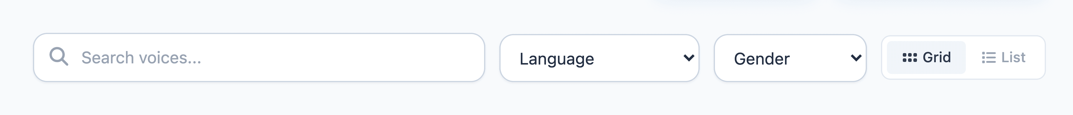 Voice Lab search and filters